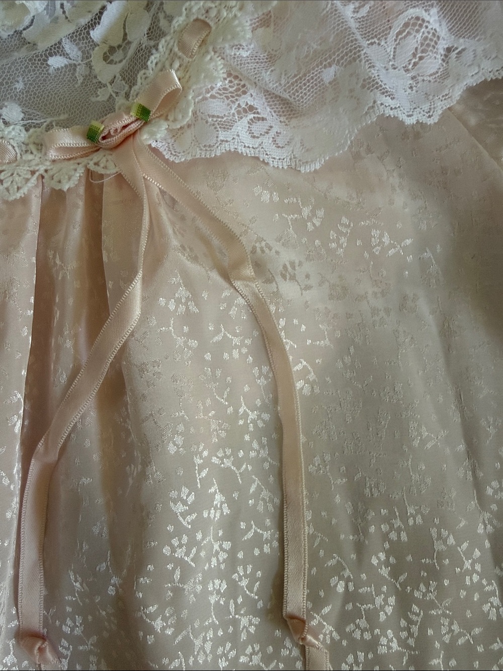 Dior Pink Lace-Trim Lingerie Long Nightgown - Picture 11 of 12